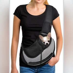 Hands-Free Pet Sling Carrier in green and Gray